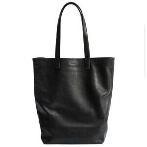 BAGGU Basic Leather Tote In Black